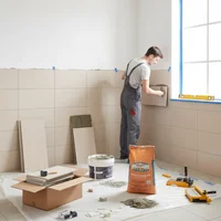 Revestimiento cerámico Waterproof beige pared 30x60 cm