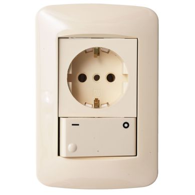 Armado schuko con tierra bipolar marfil