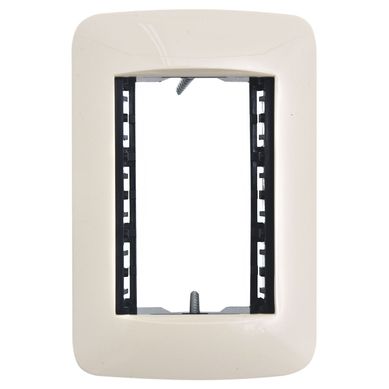 Plaqueta con bastidor 3 m�dulos marfil
