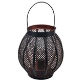 Farol calado de hierro oval negro