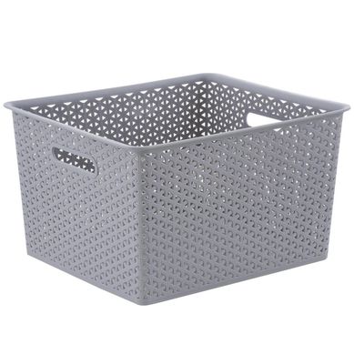 Canasto organizador de plstico gris 35 L
