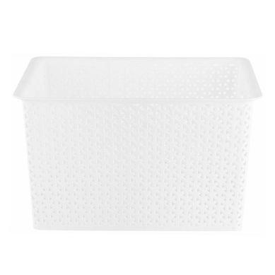 Canasto organizador de plstico cuadrado blanco 35 L