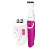 Depiladora y recortadora blanca y rosa