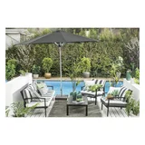 Juego de living exterior Triana de aluminio 4 piezas blanco y negro