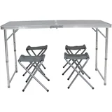 Set mesa de camping plegable con 4 banquitos