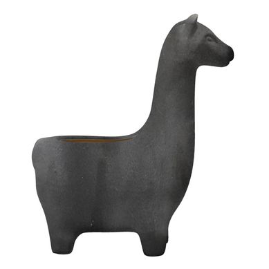 Soporte para macetas Llama Kata negro mate 27 x 14 x 32 cm