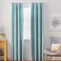 Cortina de tela Velvet 135 x 220 cm verde menta