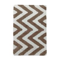Alfombra de baño Deco 40 x 60 cm beige y blanco