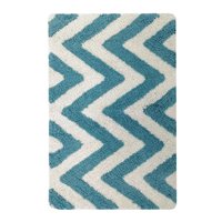 Alfombra de baño Deco 40 x 60 cm celeste y blanco
