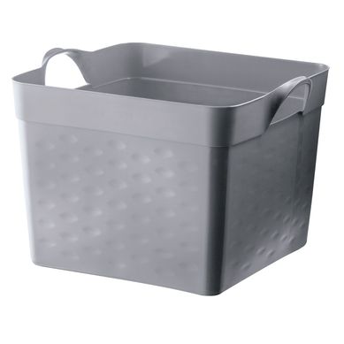 Canasto organizador de plstico gris 22 L