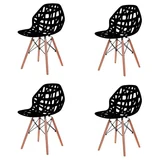 Pack de 4 sillas de comedor Akron negras