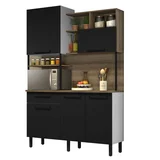 Juego de cocina compacta Bali negro y rústico