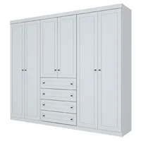 Placard Americano 6 puertas con 4 cajones blanco