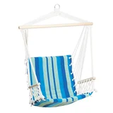 Hamaca colgante con brazos de madera azul y verde 100 x 50 cm