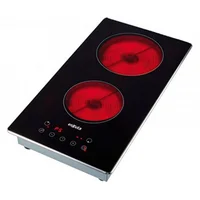 Anafe eléctrico vitrocerámica 2 discos negro