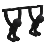 Perchero de pared Buddy con 2 ganchos de plástico negro