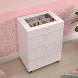 Cajonera para maquillaje con ruedas de MDP blanco