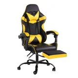 Silla gamer con apoyapies amarilla