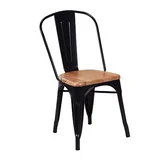 Silla de comedor Tolix madera negra