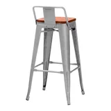 Taburete Tolix madera gris