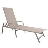 Reposera plegable Manhattan de acero y textileno taupe