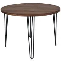 Mesa de exterior de acero y madera Zagoria natural