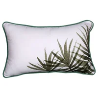 Almohadón decorativo 30 x 50 cm blanco y verde