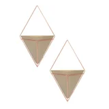 Maceta colgante Trigg concreto y cobre