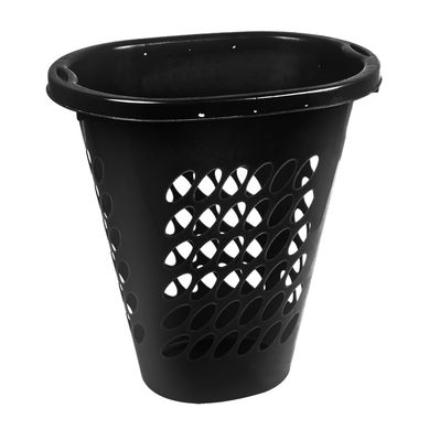 Cesto de ropa plstico con tapa negro 60 L