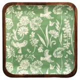 Plato Pájaros verde y blanco 16.5 x 16.5 cm