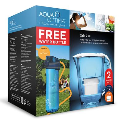 Jarra purificadora acrilica Oria 2.8 L con filtro y botella deportiva
