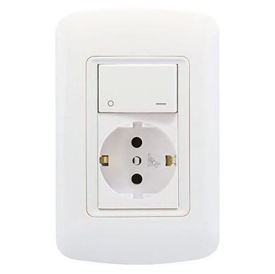 Armado 1 schuko y 1 interruptor bipolar blanco