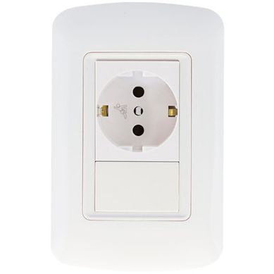 Armado 1 toma schuko con seguro blanco