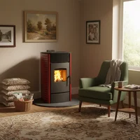 Calefactor a pellet Forte 7kw roja