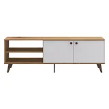 Aparador Retro blanco y natural 54 x 160 x 40 cm