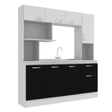 Juego de cocina compacta Napoles blanco y negro