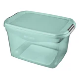 Caja organizadora de plástico con tapa verde 29 L