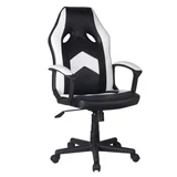 Silla gamer blanca y negra regulable