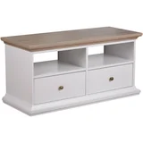 Rack de TV París blanco y oak 103 x 42 x 51 cm