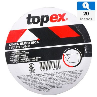 Cinta aisladora negra 19 mm x 20 m