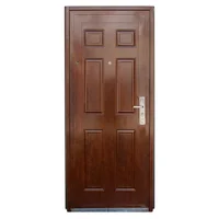Puerta exterior de chapa reforzada marrón 85 cm izquierda