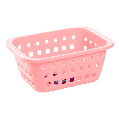 Canasto organizador de plstico pequeo rosa 1.4 L