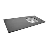 Mesada con pileta derecha 120 x 55 cm de granito negro