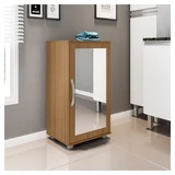 Mueble zapatero 1 puerta con espejo castaño