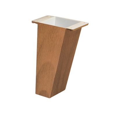 Pata para muebles Kio ABS inclinada 120 mm haya natural
