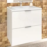 Vanitory Bruselas blanco con bacha y espejo 60 cm