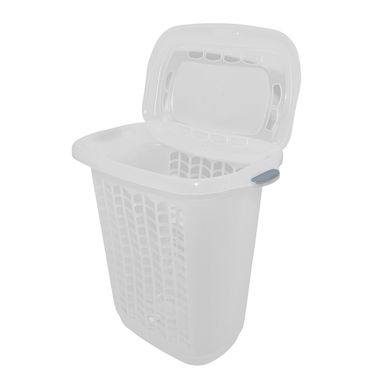 Cesto de ropa con tapa 46 L transparente