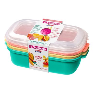 Pack de 3 tuppers rectangulares
