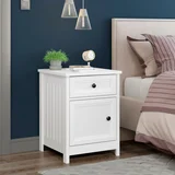 Mesa de luz Lili con 1 cajón y 1 puerta blanca
