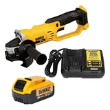 Amoladora angular inalámbrica 20 V 115 mm con 2 baterías y cargador